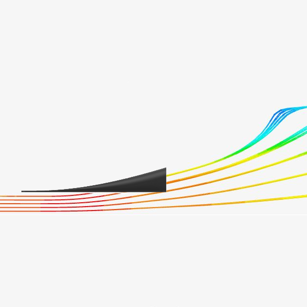 Simple Speed Splitter Diffuser Tunnel  CFD Side Particle Trace